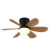 Delores Ceiling Fan Matt Black Dark Brown Blades Remote Control LED 2700/6500K-6