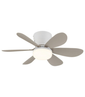 Delores Ceiling Fan Matt White Sand Blades Remote Control LED 2700/6500K-1
