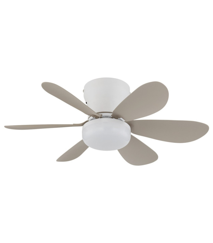 Delores Ceiling Fan Matt White Sand Blades Remote Control LED 2700/6500K-3