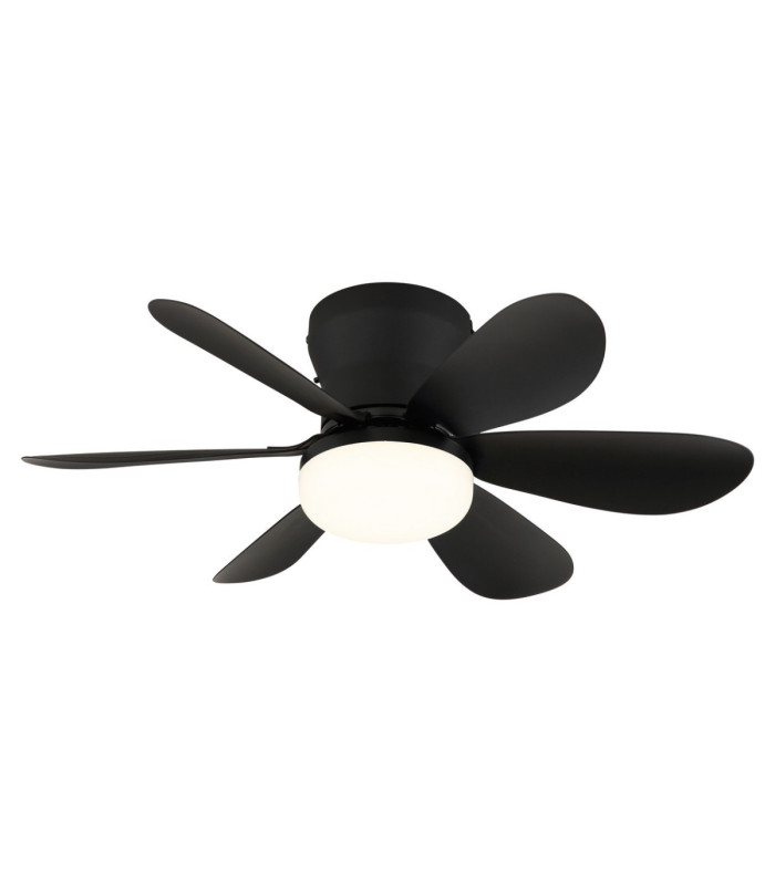 Delores Ceiling Fan Matt Black Black Blades Remote Control LED 2700/6500K-1