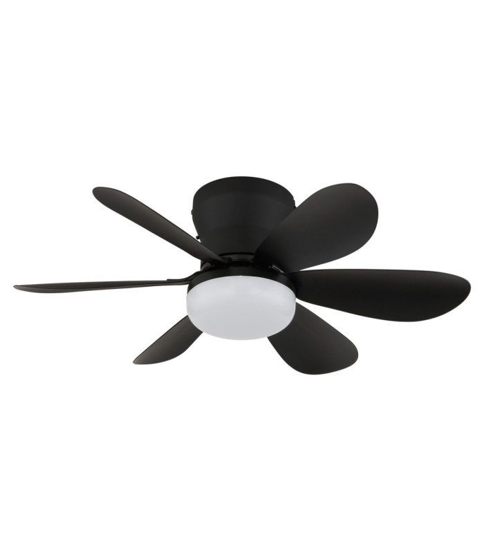 Delores Ceiling Fan Matt Black Black Blades Remote Control LED 2700/6500K-3