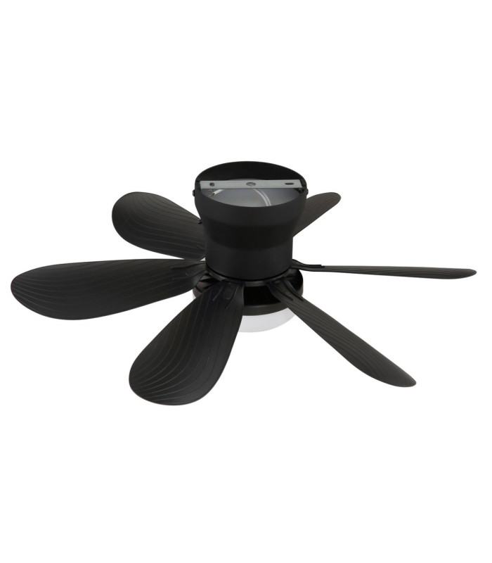 Delores Ceiling Fan Matt Black Black Blades Remote Control LED 2700/6500K-5