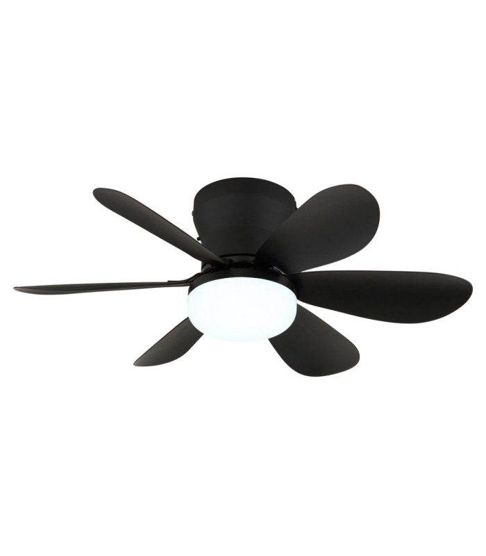 Delores Ceiling Fan Matt Black Black Blades Remote Control LED 2700/6500K-7