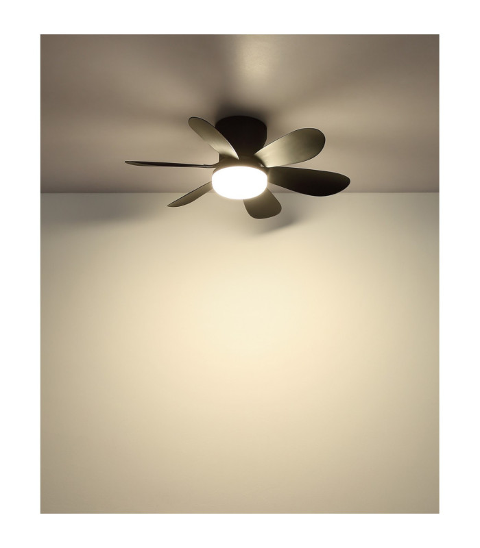 Delores Ceiling Fan Matt Black Black Blades Remote Control LED 2700/6500K-8