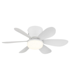 Delores Ceiling Fan Matt White Remote Control LED 2700/6500K-1