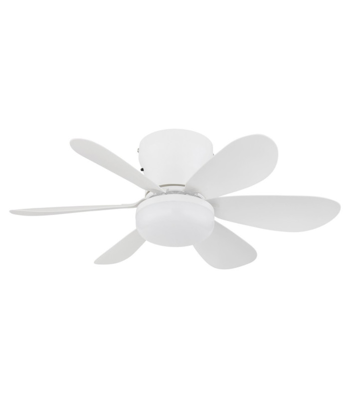 Delores Ceiling Fan Matt White Remote Control LED 2700/6500K-3