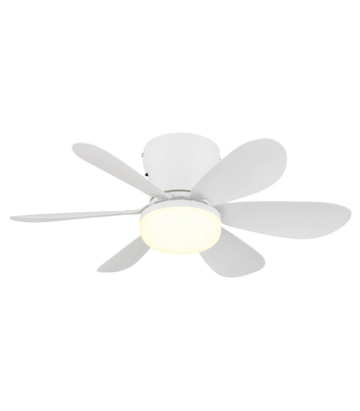 Delores Ceiling Fan Matt White Remote Control LED 2700/6500K-6