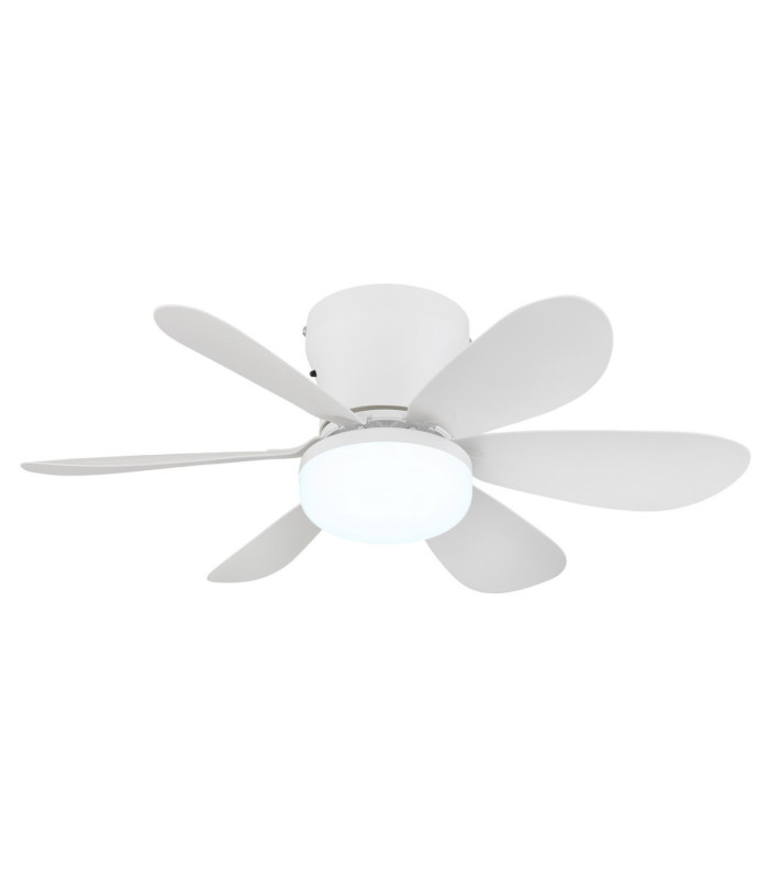 Delores Ceiling Fan Matt White Remote Control LED 2700/6500K-7