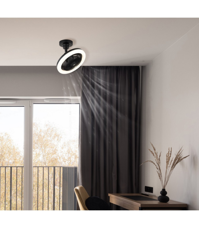 Lidea Ceiling Fan Matt Black Remote Control LED 3000/6500K-2