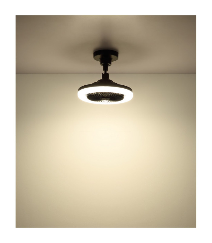 Lidea Ceiling Fan Matt Black Remote Control LED 3000/6500K-8