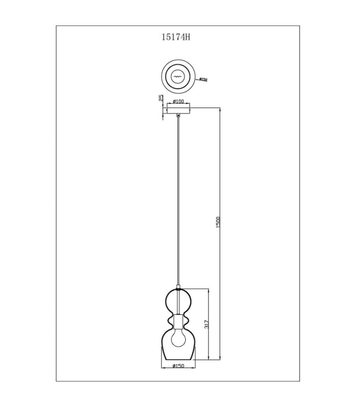 Clarity Slim Pendant Ceiling Light Matt Black E27-6