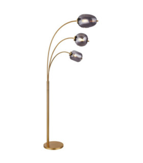 Blacky I Multi Arm Floor Lamp Matt Brass 3x E14-1