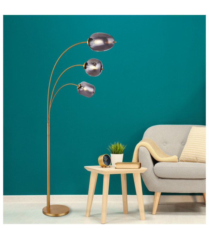 Blacky I Multi Arm Floor Lamp Matt Brass 3x E14-2