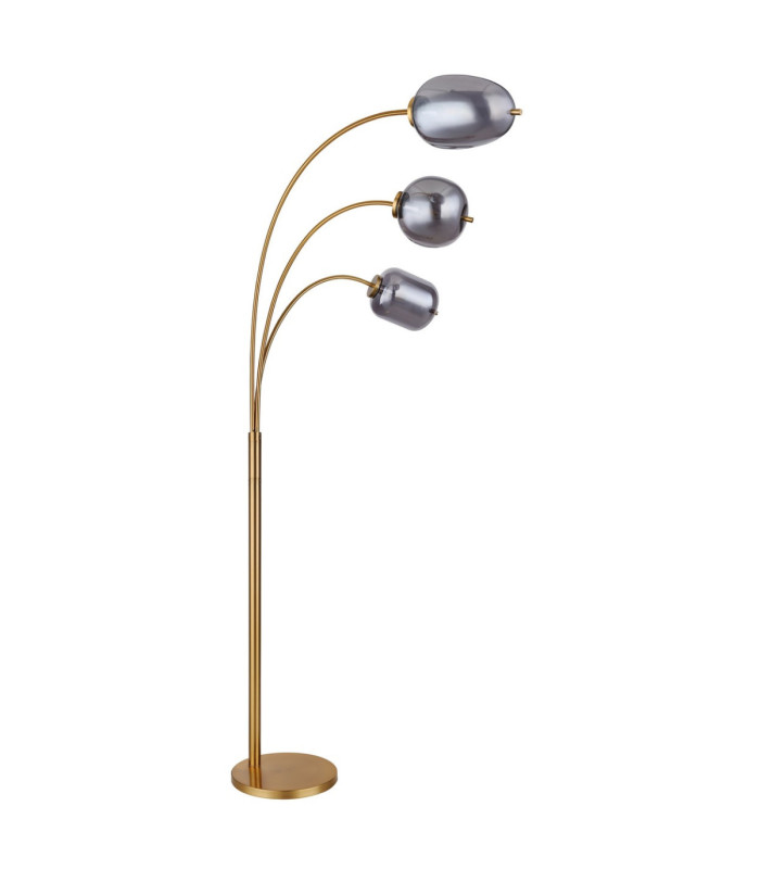 Blacky I Multi Arm Floor Lamp Matt Brass 3x E14-3