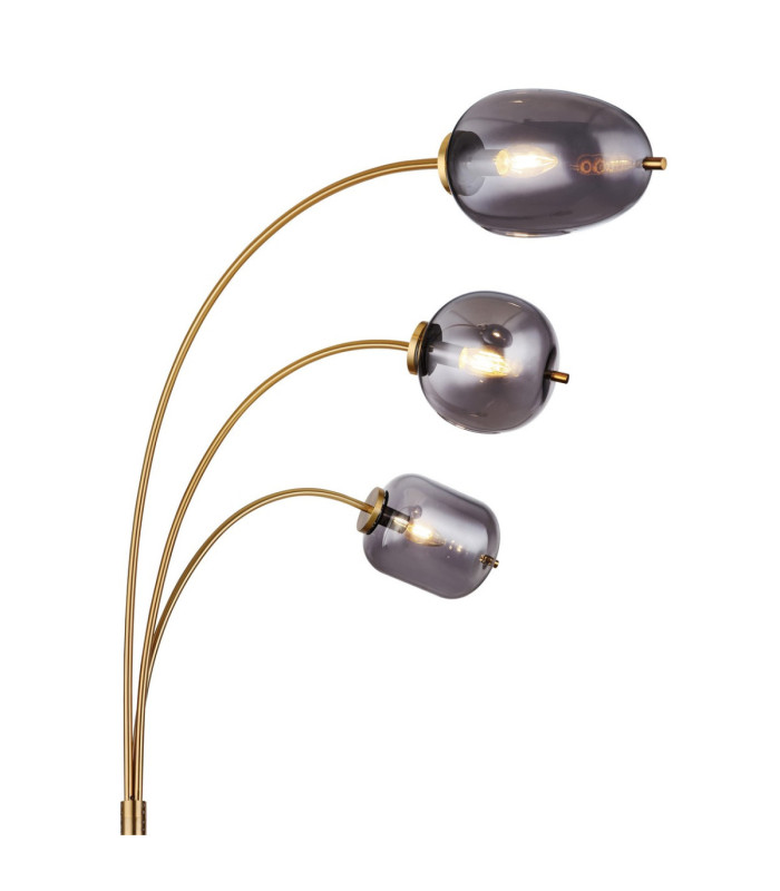 Blacky I Multi Arm Floor Lamp Matt Brass 3x E14-4