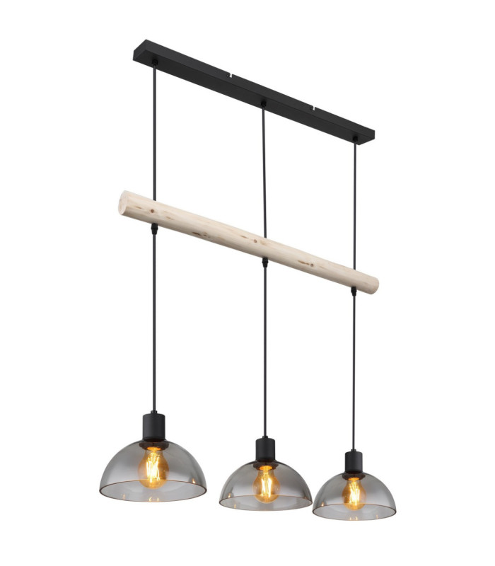 Lindi Bar Pendant Ceiling Light Matt Black 3x E27-1