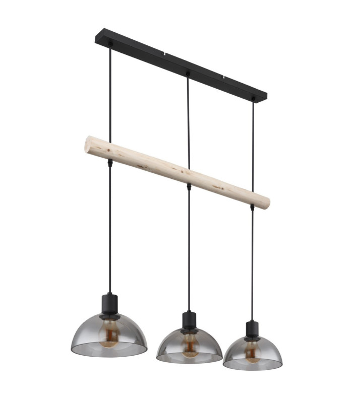 Lindi Bar Pendant Ceiling Light Matt Black 3x E27-3