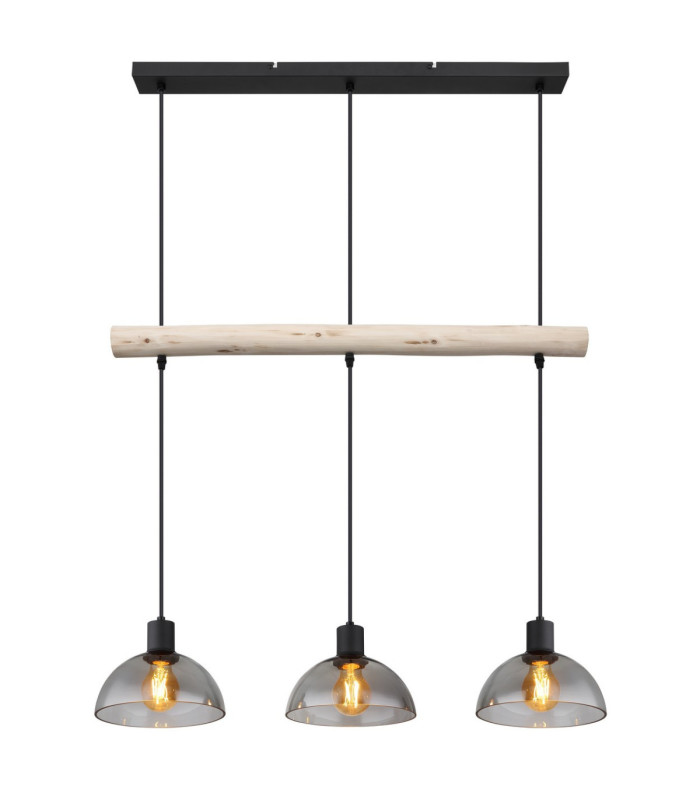 Lindi Bar Pendant Ceiling Light Matt Black 3x E27-4