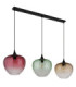 Solveig Bar Pendant Ceiling Light Matt Black Red Green Amber Shade 3x E27-3