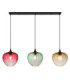 Solveig Bar Pendant Ceiling Light Matt Black Red Green Amber Shade 3x E27-4