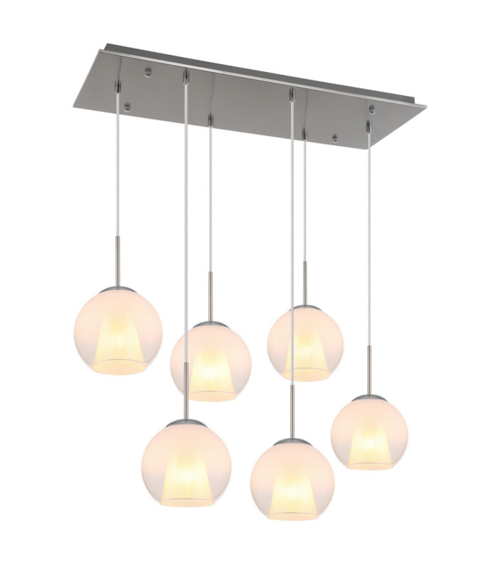 Barry Cluster Pendant Ceiling Light Matt Nickel 6x E27-1