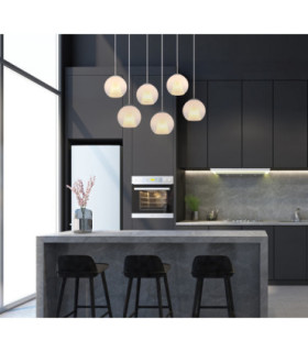 Barry Cluster Pendant Ceiling Light Matt Nickel 6x E27-2