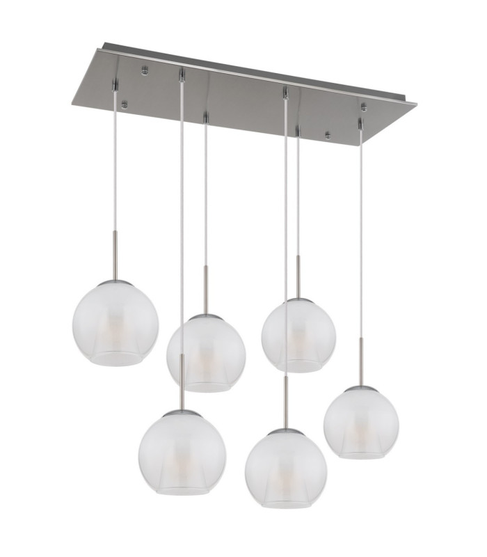 Barry Cluster Pendant Ceiling Light Matt Nickel 6x E27-3