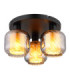 Xia Shade Cluster Ceiling Light Matt Black Smoke Glass Shades 3x E27-1