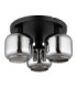 Xia Shade Cluster Ceiling Light Matt Black Smoke Glass Shades 3x E27-3