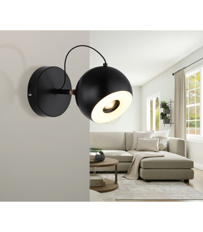 Donovan Single Spotlight Matt Black LED 3000K-2