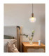 Barry I Globe Pendant Ceiling Light Matt Black Amber Glass Shade E27-2