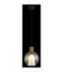 Barry I Globe Pendant Ceiling Light Matt Black Amber Glass Shade E27-5
