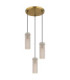 Karolo Cluster Pendant Ceiling Light Gold Amber Glass Shades 3x E14-3