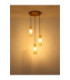 Karolo Cluster Pendant Ceiling Light Gold Amber Glass Shades 3x E14-6