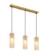 Karolo Bar Pendant Ceiling Light Gold Amber Glass Shades 3x E14-1