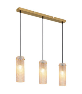 Karolo Bar Pendant Ceiling Light Gold Amber Glass Shades 3x E14-1