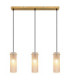 Karolo Bar Pendant Ceiling Light Gold Amber Glass Shades 3x E14-4