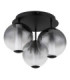Lacy Globe Ceiling Light Matt Black Smoke Glass Shades 3x LED 3000K-3