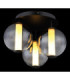Lacy Globe Ceiling Light Matt Black Smoke Glass Shades 3x LED 3000K-4