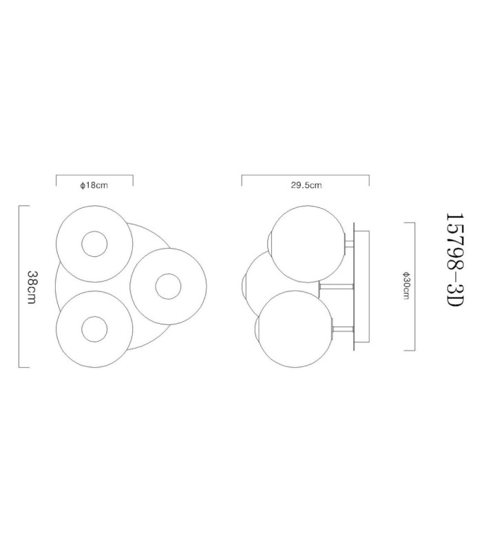 Lacy Globe Ceiling Light Matt Black Smoke Glass Shades 3x LED 3000K-6
