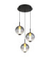 Lacy Cluster Pendant Ceiling Light Matt Black Smoke Glass Shades 3x LED 3000K-1