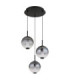 Lacy Cluster Pendant Ceiling Light Matt Black Smoke Glass Shades 3x LED 3000K-3