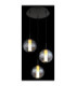 Lacy Cluster Pendant Ceiling Light Matt Black Smoke Glass Shades 3x LED 3000K-5