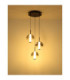 Lacy Cluster Pendant Ceiling Light Matt Black Smoke Glass Shades 3x LED 3000K-6