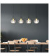 Lacy Bar Pendant Ceiling Light Matt Black Smoke Glass Shades 4x LED 3000K-2