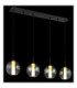Lacy Bar Pendant Ceiling Light Matt Black Smoke Glass Shades 4x LED 3000K-5