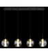 Lacy Bar Pendant Ceiling Light Matt Black Smoke Glass Shades 4x LED 3000K-6