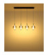 Lacy Bar Pendant Ceiling Light Matt Black Smoke Glass Shades 4x LED 3000K-7