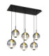 Lacy Cluster Pendant Ceiling Light Matt Black Smoke Glass Shades 6x LED 3000K-1