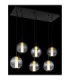 Lacy Cluster Pendant Ceiling Light Matt Black Smoke Glass Shades 6x LED 3000K-5